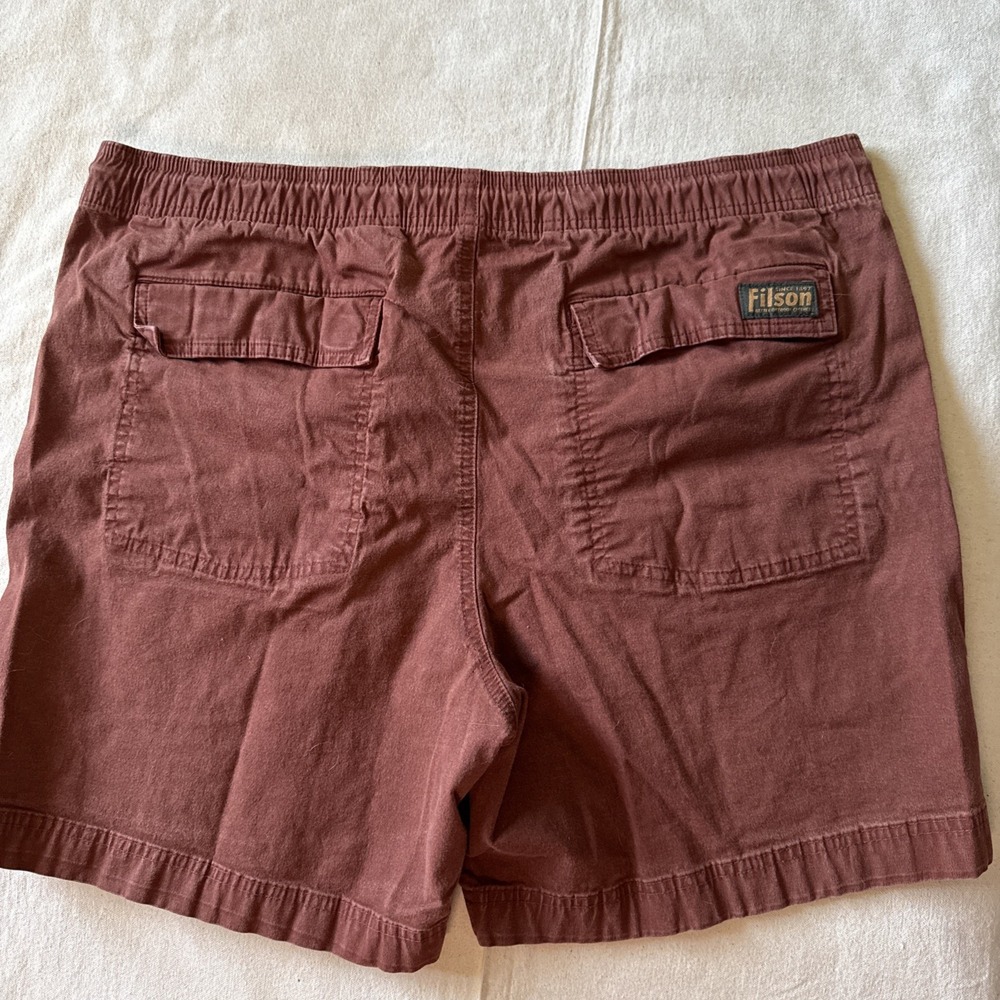 Filson Dry Falls Shorts Mens L Large Sequoia Rust Brown Pull On Drawstring - Picture 5 of 6